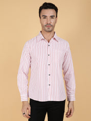 KOTTY Men Printed Casual Pink, White Shirt 