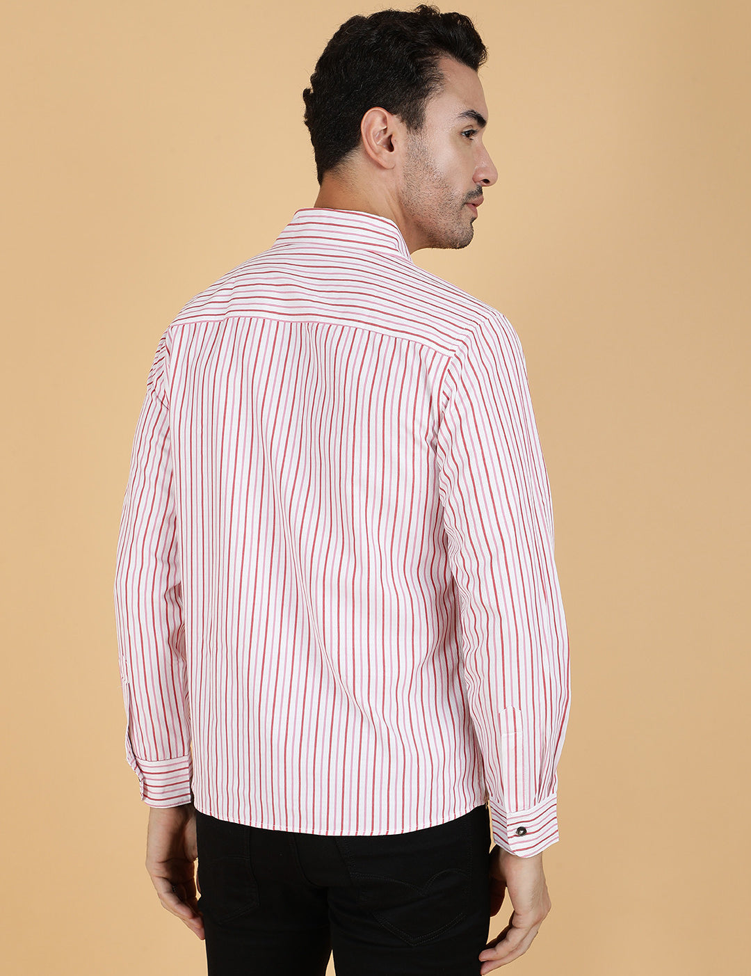 KOTTY Men Printed Casual Pink, White Shirt 
