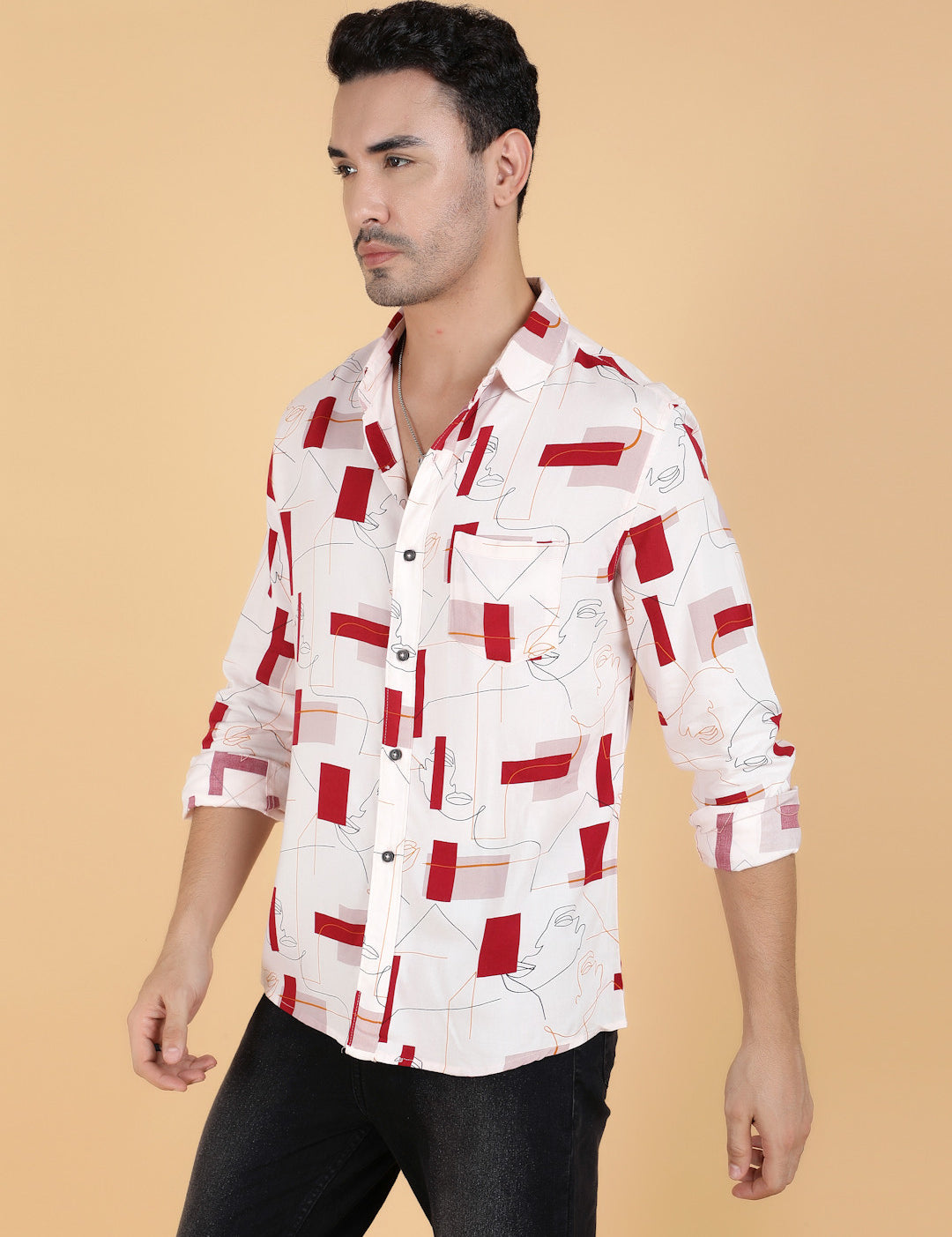 KOTTY Men Printed Casual Multicolor Shirt 