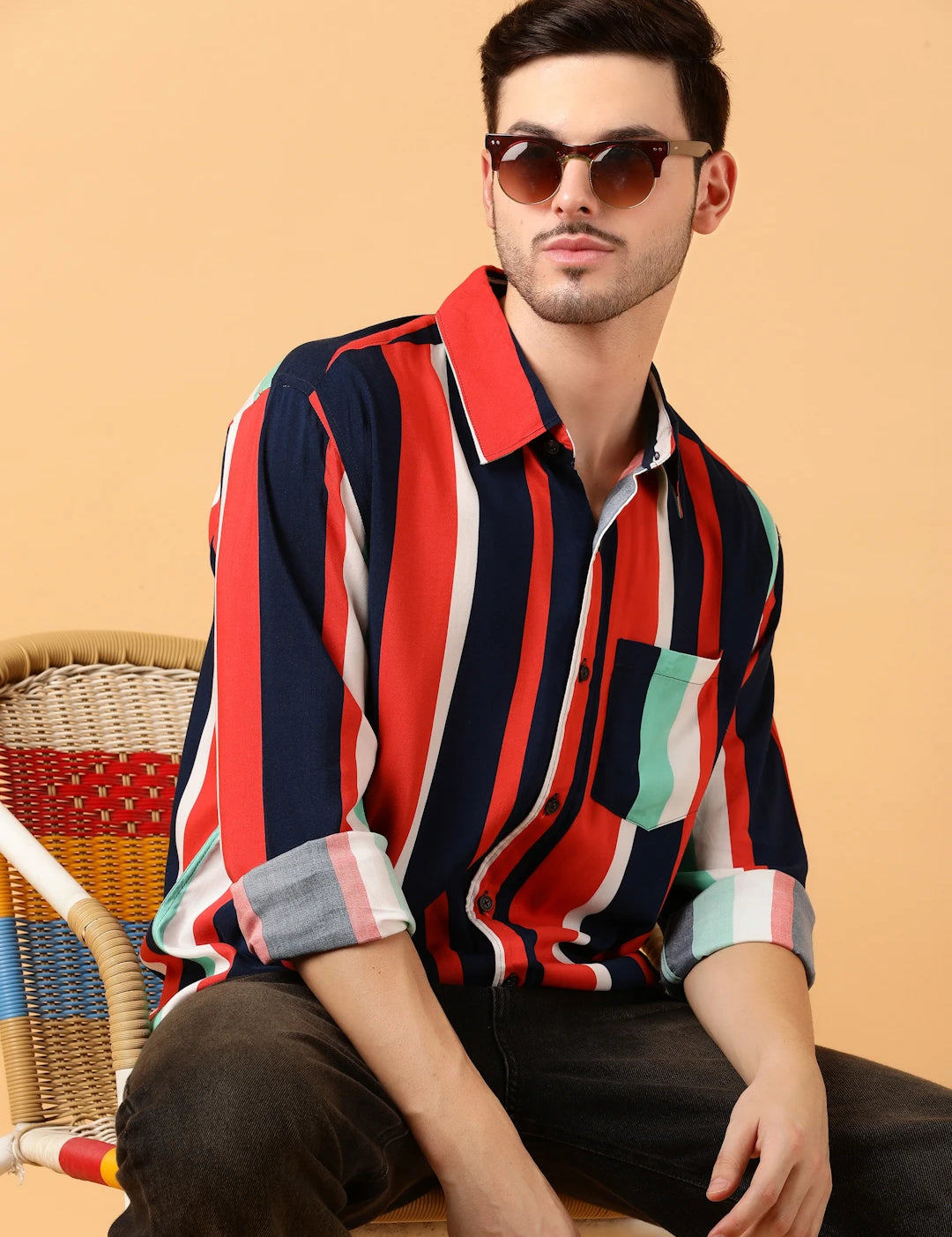 KOTTY Men Printed Casual Multicolor Shirt 