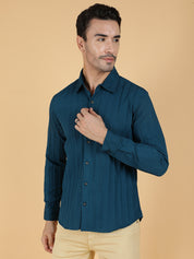 KOTTY Men Solid Casual Blue Shirt 