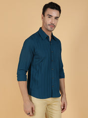 KOTTY Men Solid Casual Blue Shirt 
