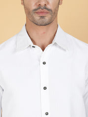 KOTTY Men Solid Casual White Shirt 