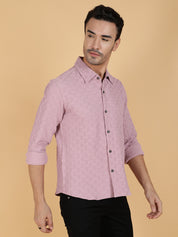 KOTTY Men Solid Casual Pink Shirt 