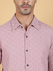 KOTTY Men Solid Casual Pink Shirt 