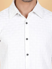 KOTTY Men Printed Casual White Shirt 