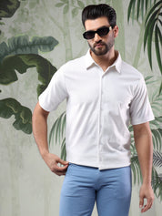 KOTTY Men Solid Casual White Shirt 
