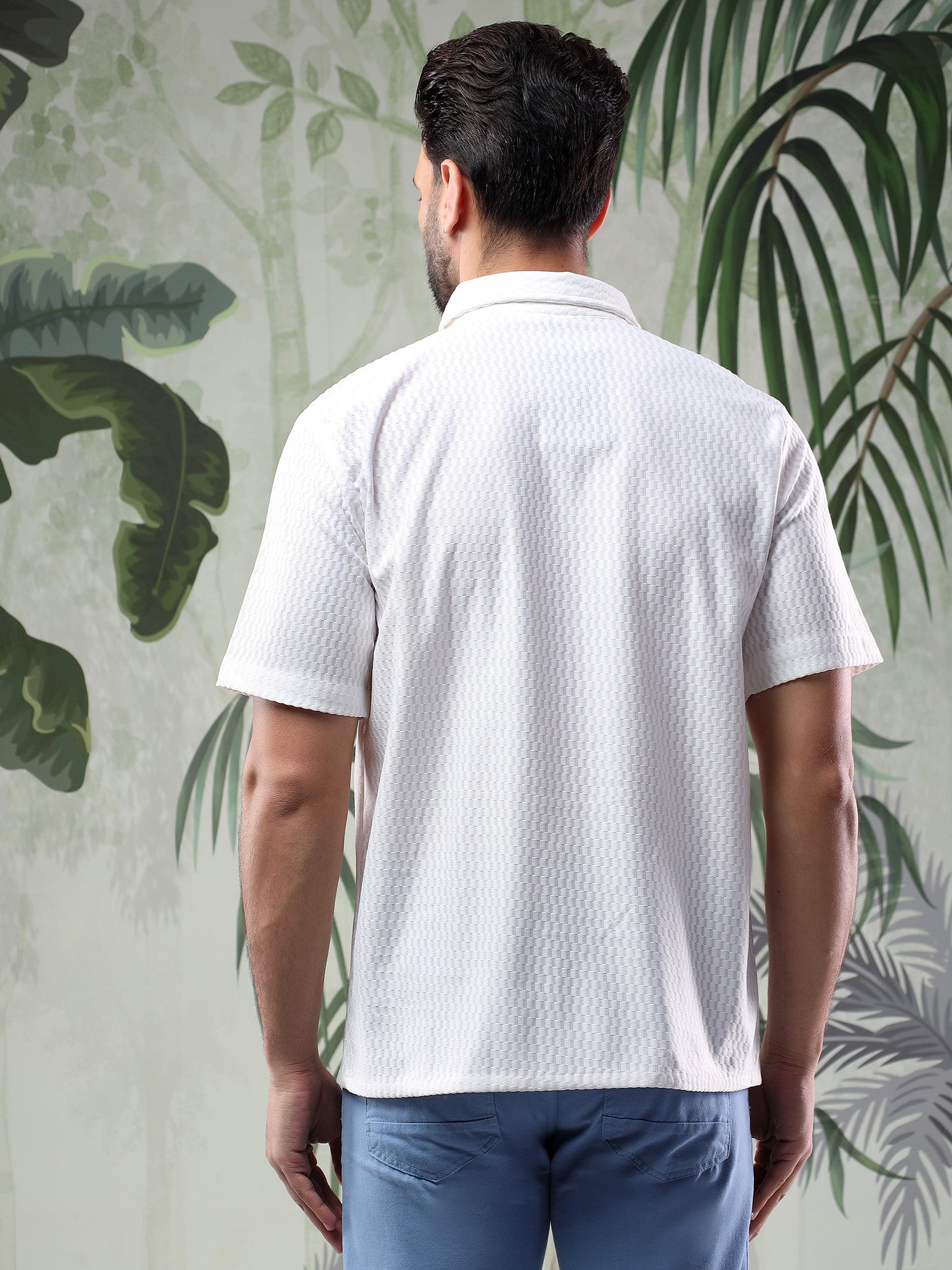 KOTTY Men Solid Casual White Shirt 