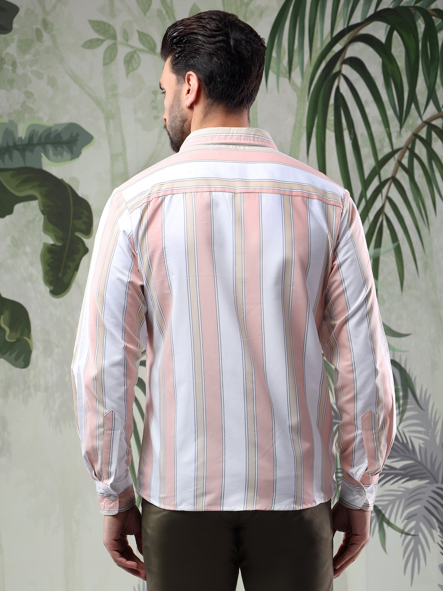 KOTTY Men Printed Casual Pink, White Shirt 