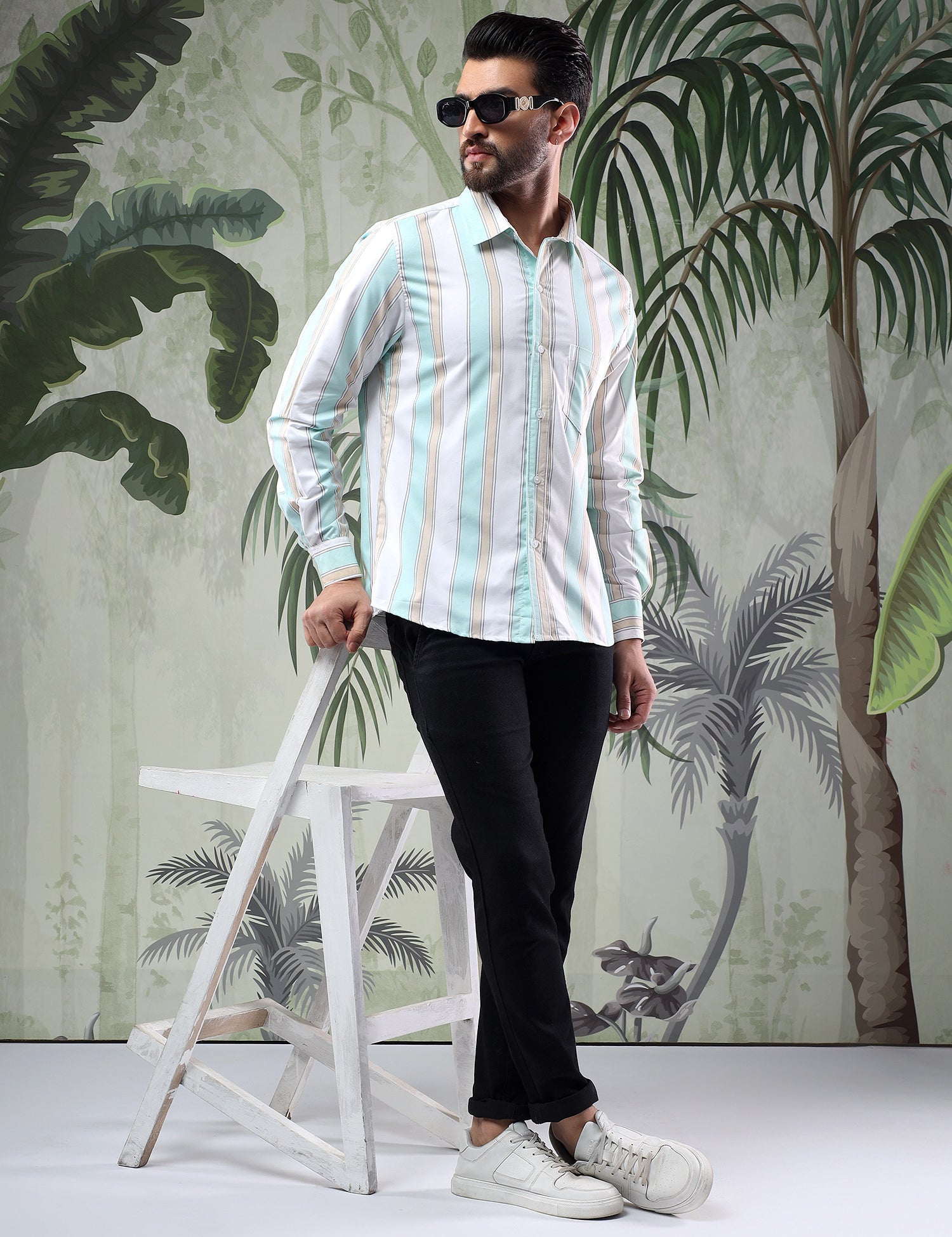 KOTTY Men Striped Casual Multicolor Shirt 