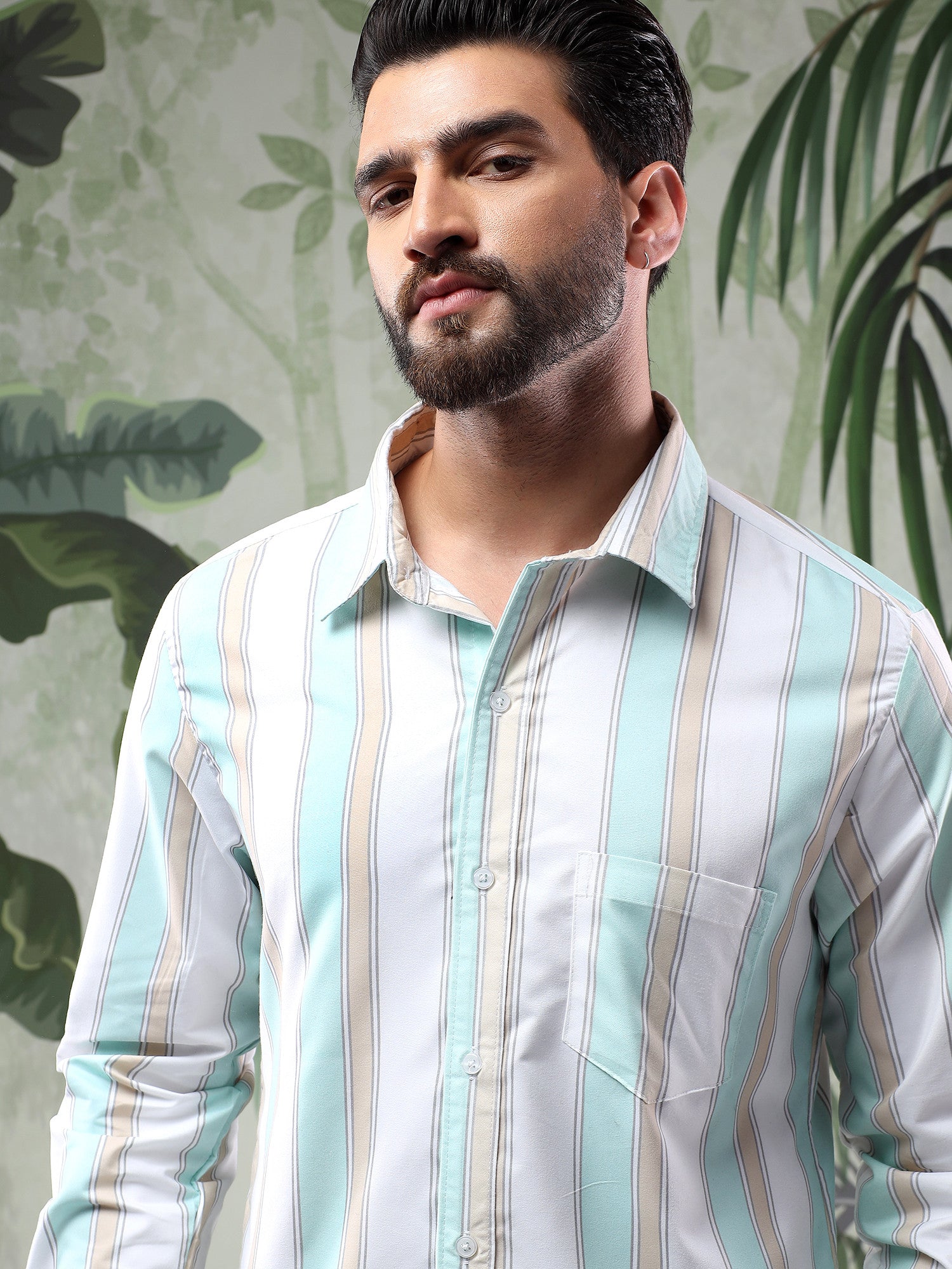 KOTTY Men Striped Casual Multicolor Shirt 
