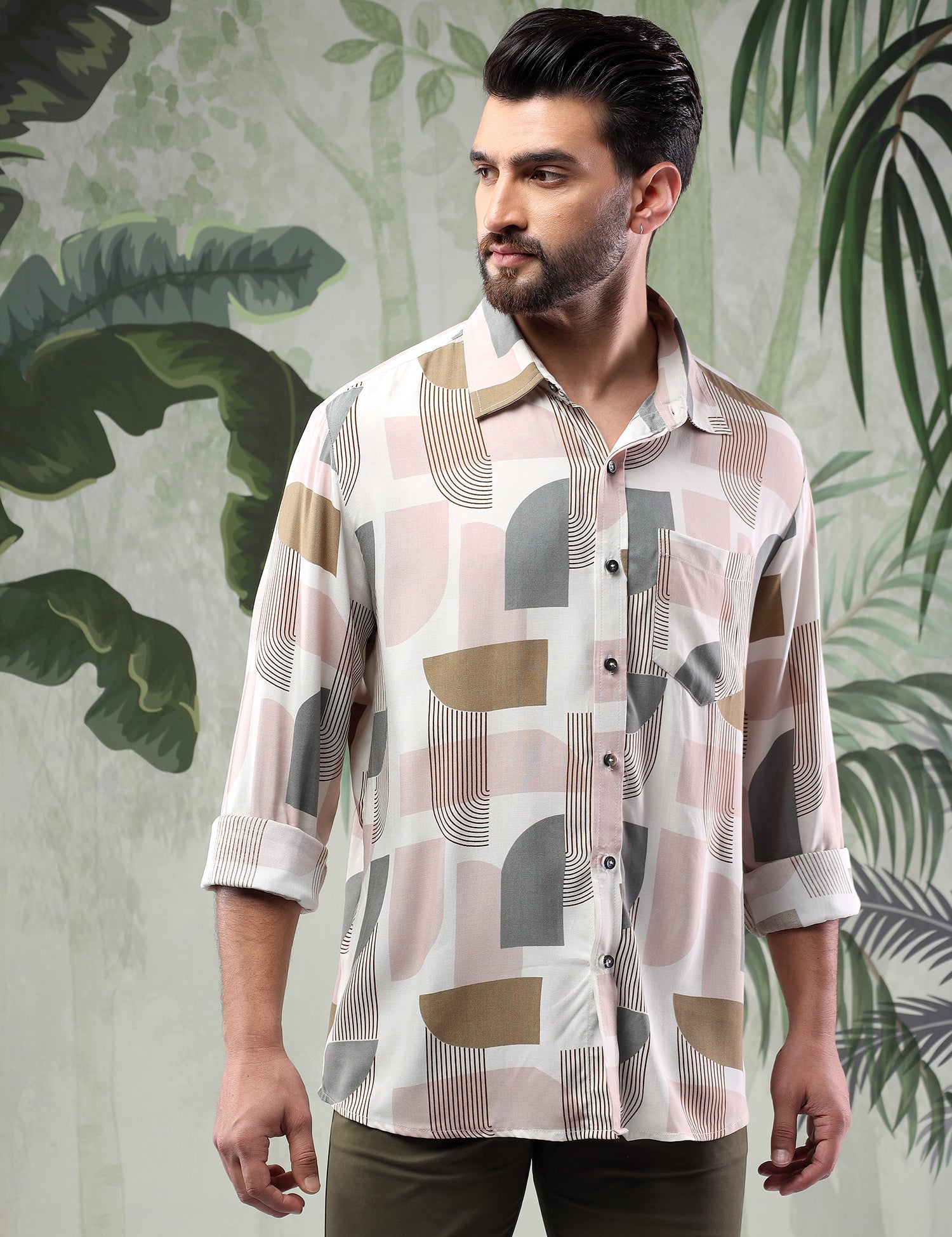 KOTTY Men Printed Casual Multicolor Shirt 