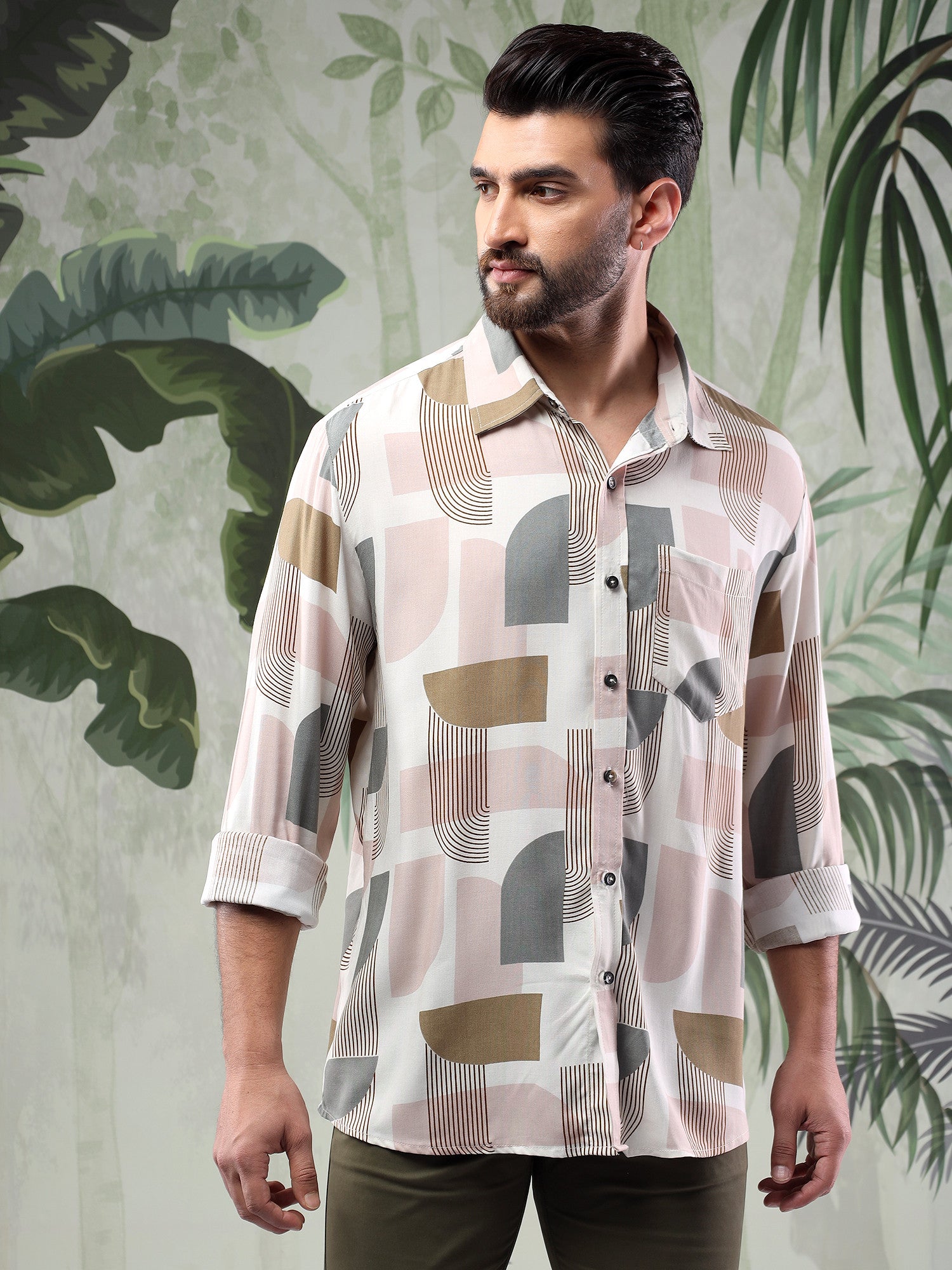 KOTTY Men Printed Casual Multicolor Shirt 