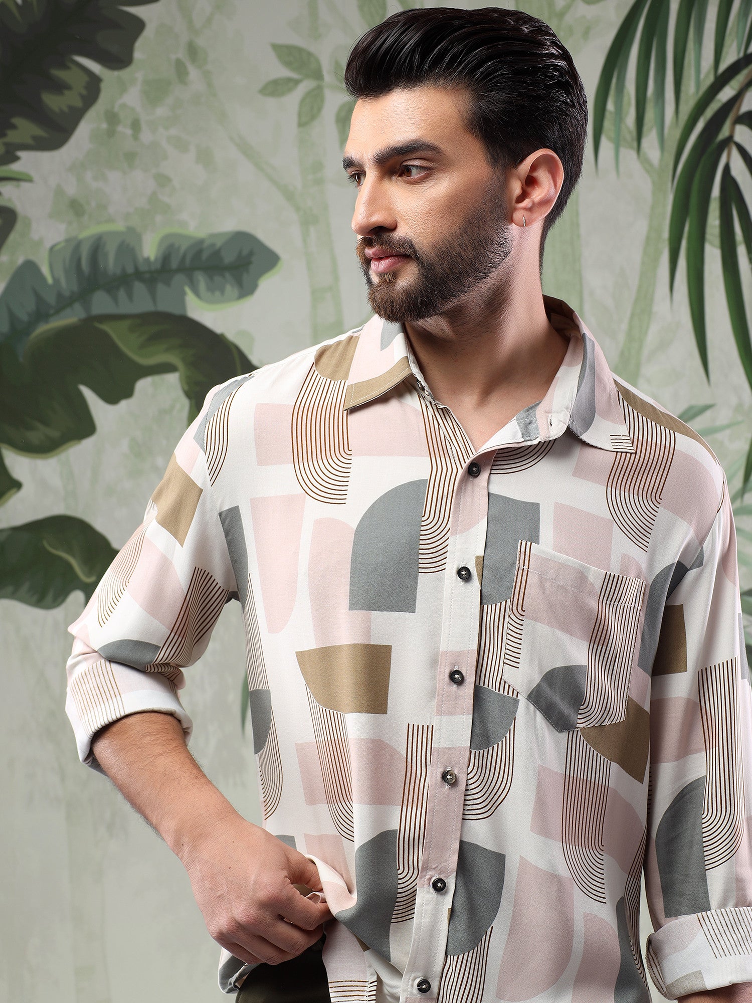KOTTY Men Printed Casual Multicolor Shirt 