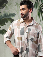 KOTTY Men Printed Casual Multicolor Shirt 