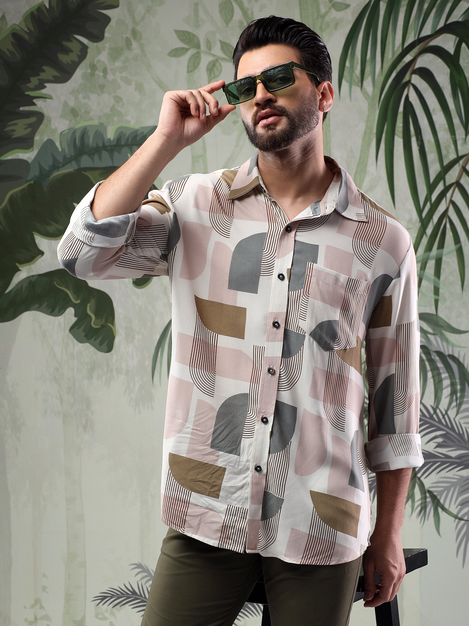 KOTTY Men Printed Casual Multicolor Shirt 