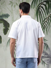 KOTTY Men Checkered Casual White Shirt 