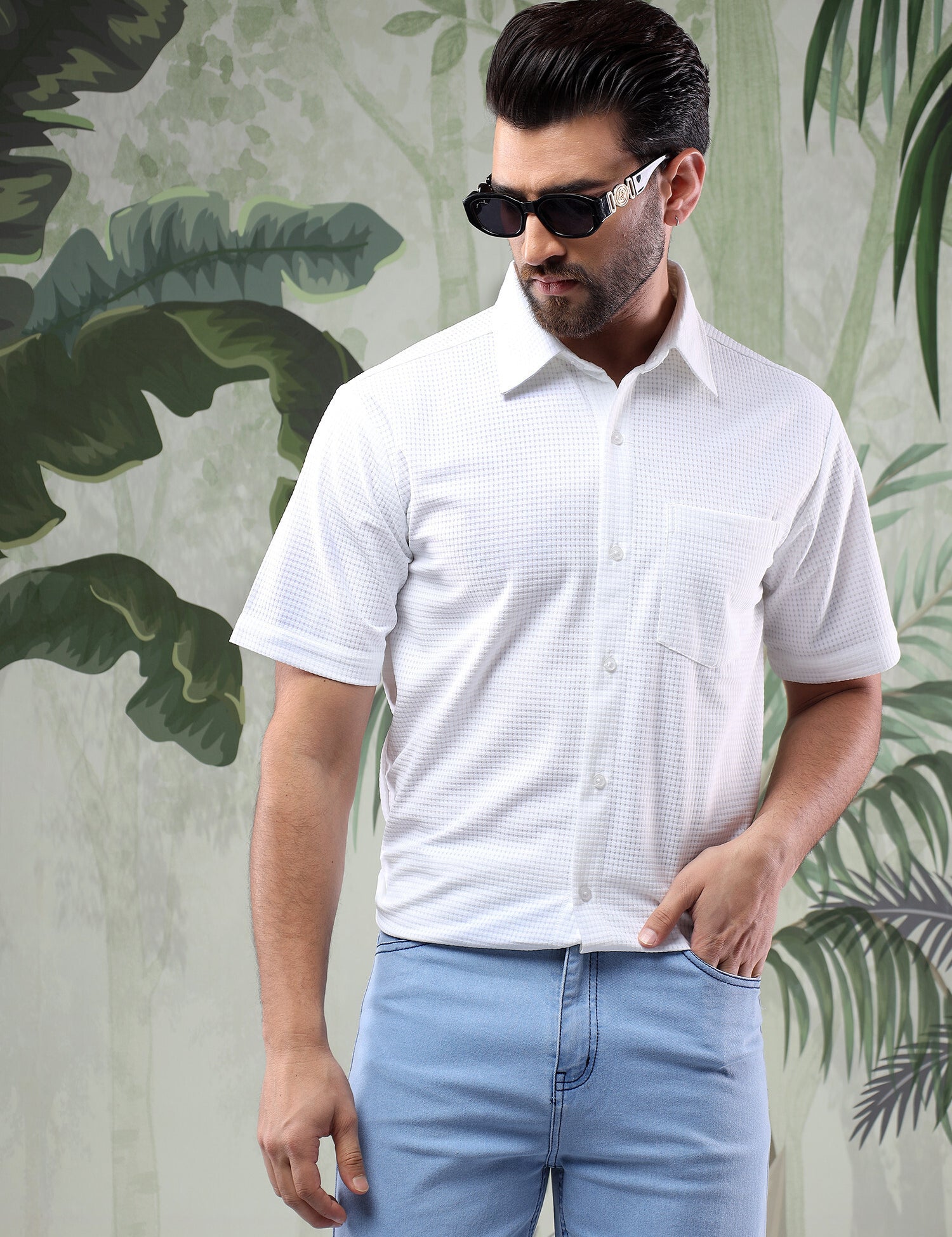 KOTTY Men Solid Casual White Shirt 