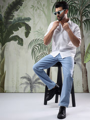 KOTTY Men Solid Casual White Shirt 