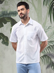 KOTTY Men Solid Casual White Shirt 