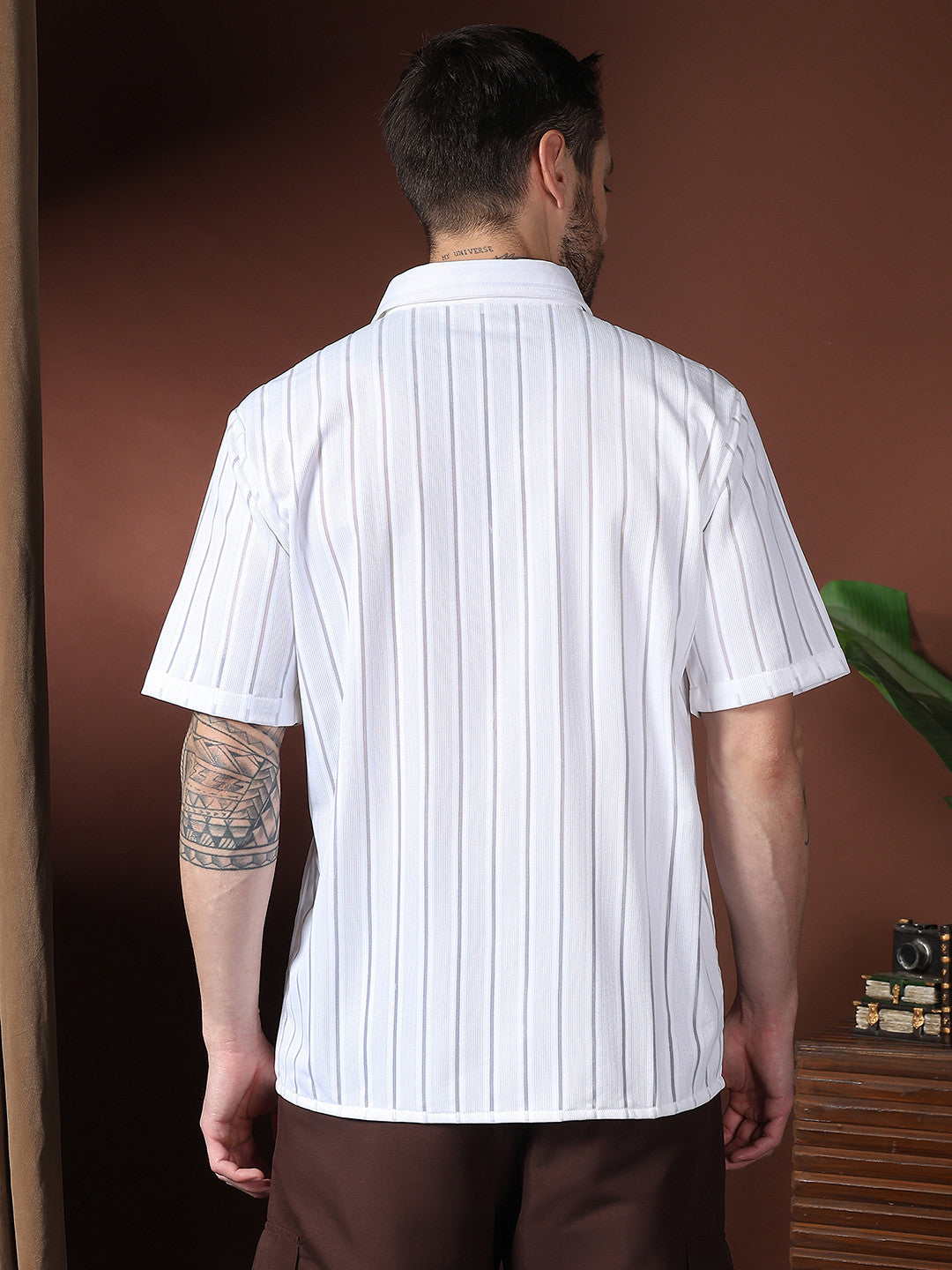 KOTTY Men Solid Casual White Shirt 