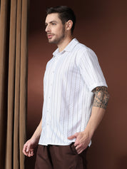 KOTTY Men Solid Casual White Shirt 