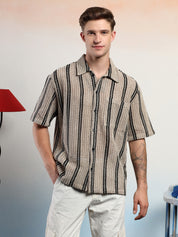 KOTTY Men Striped Casual Multicolor Shirt 