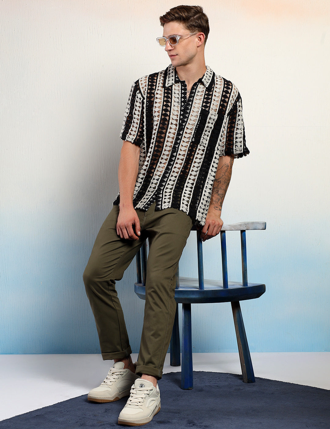 KOTTY Men Striped Casual Multicolor Shirt 