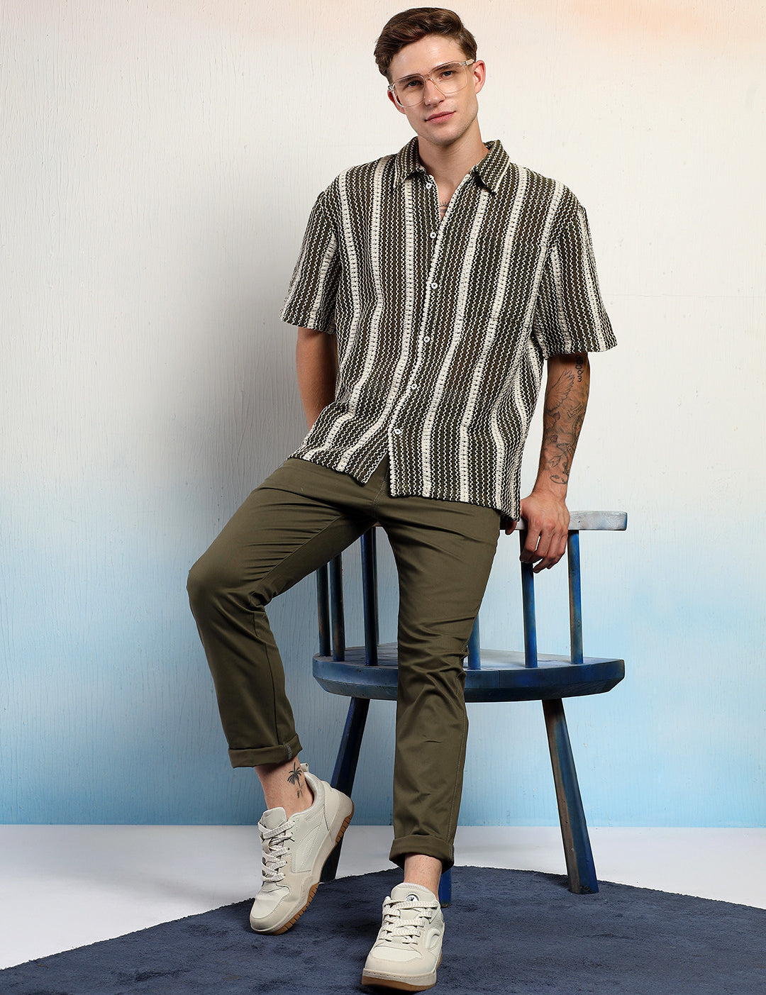 KOTTY Men Striped Casual Multicolor Shirt 