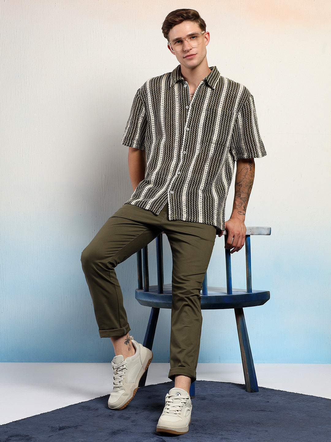 KOTTY Men Striped Casual Multicolor Shirt 