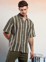 KOTTY Men Striped Casual Multicolor Shirt 