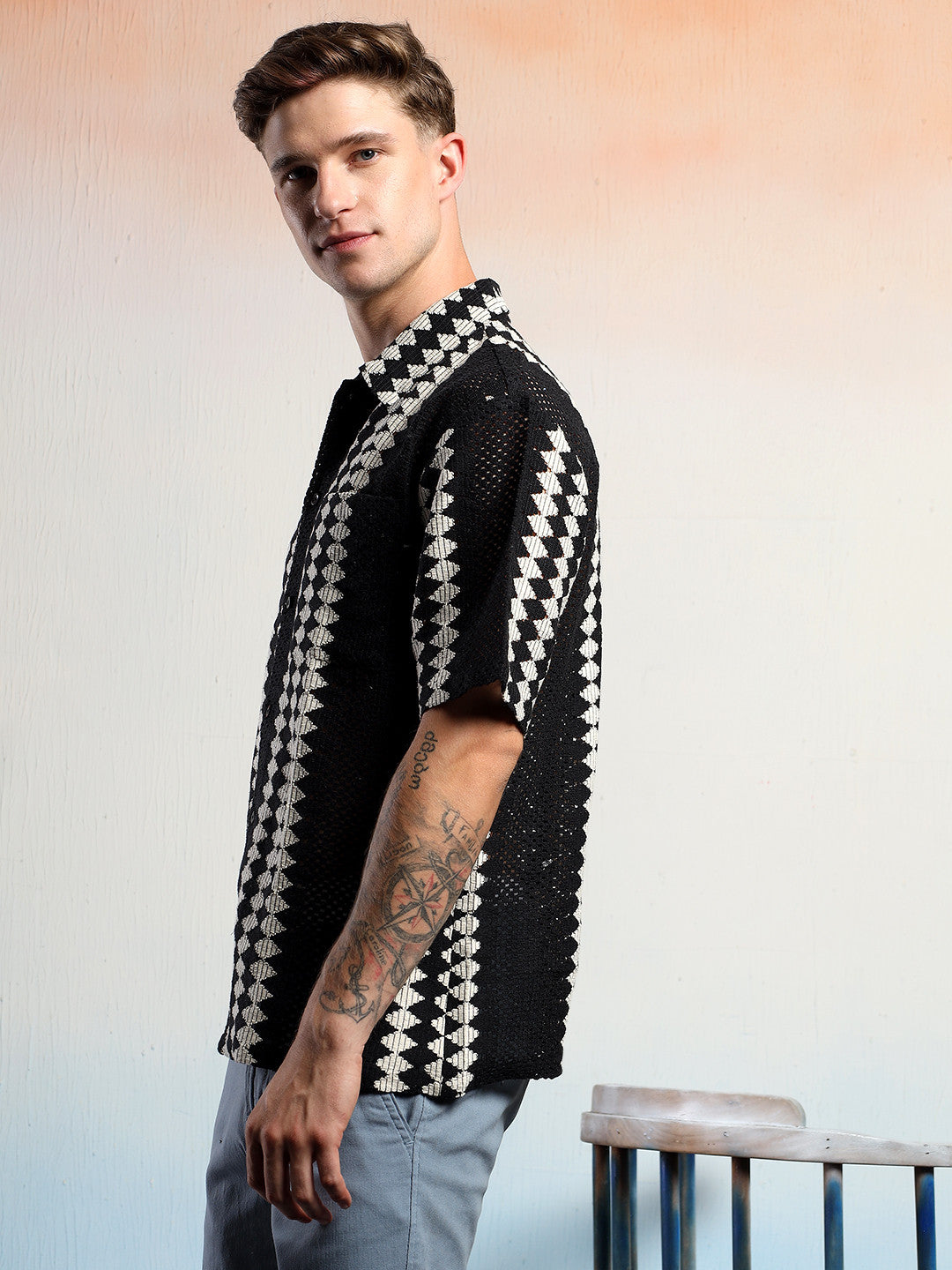 KOTTY Men Striped Casual Multicolor Shirt 