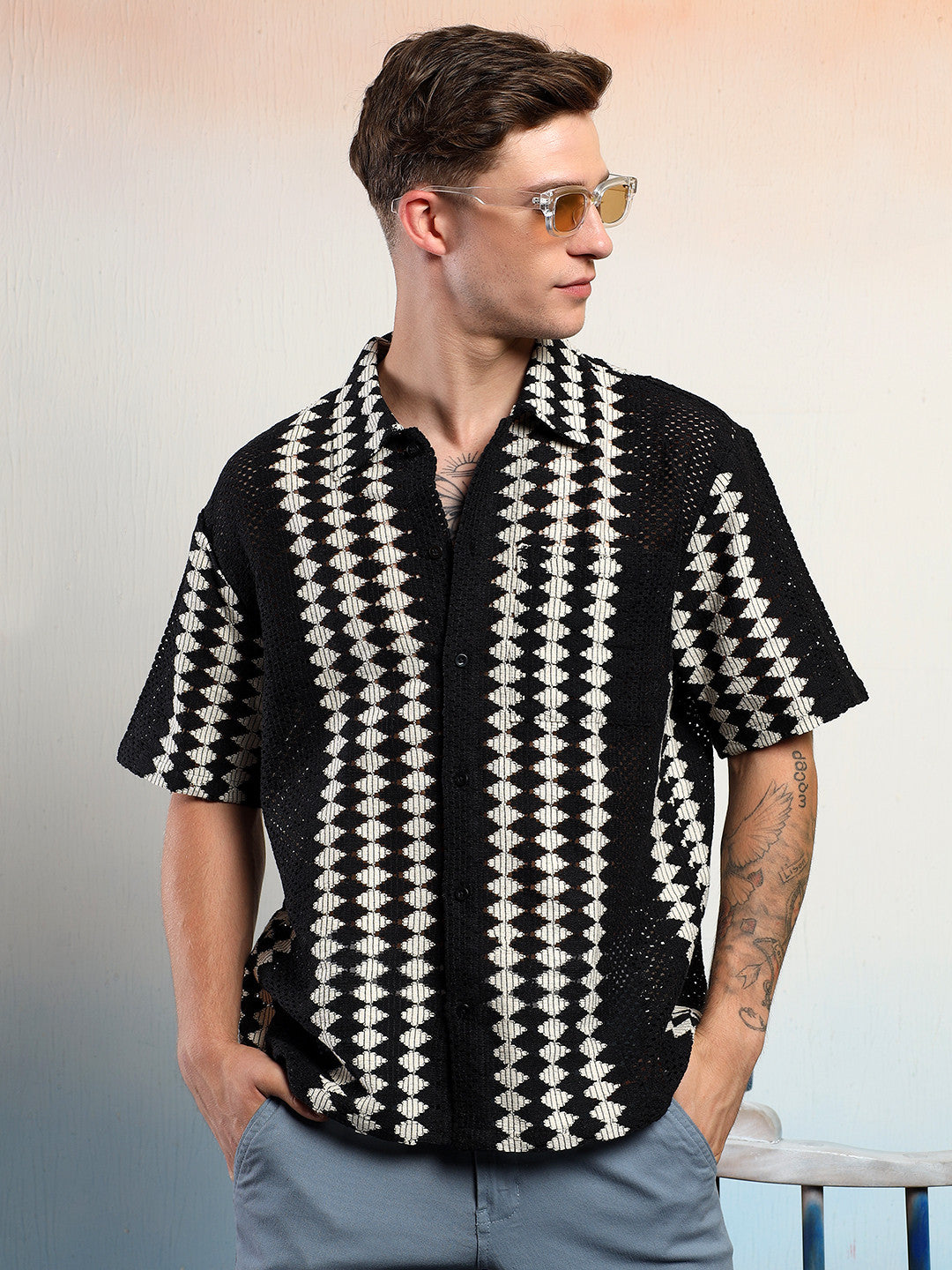 KOTTY Men Striped Casual Multicolor Shirt 