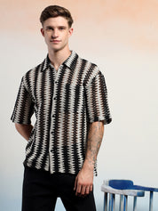 KOTTY Men Striped Casual Multicolor Shirt 