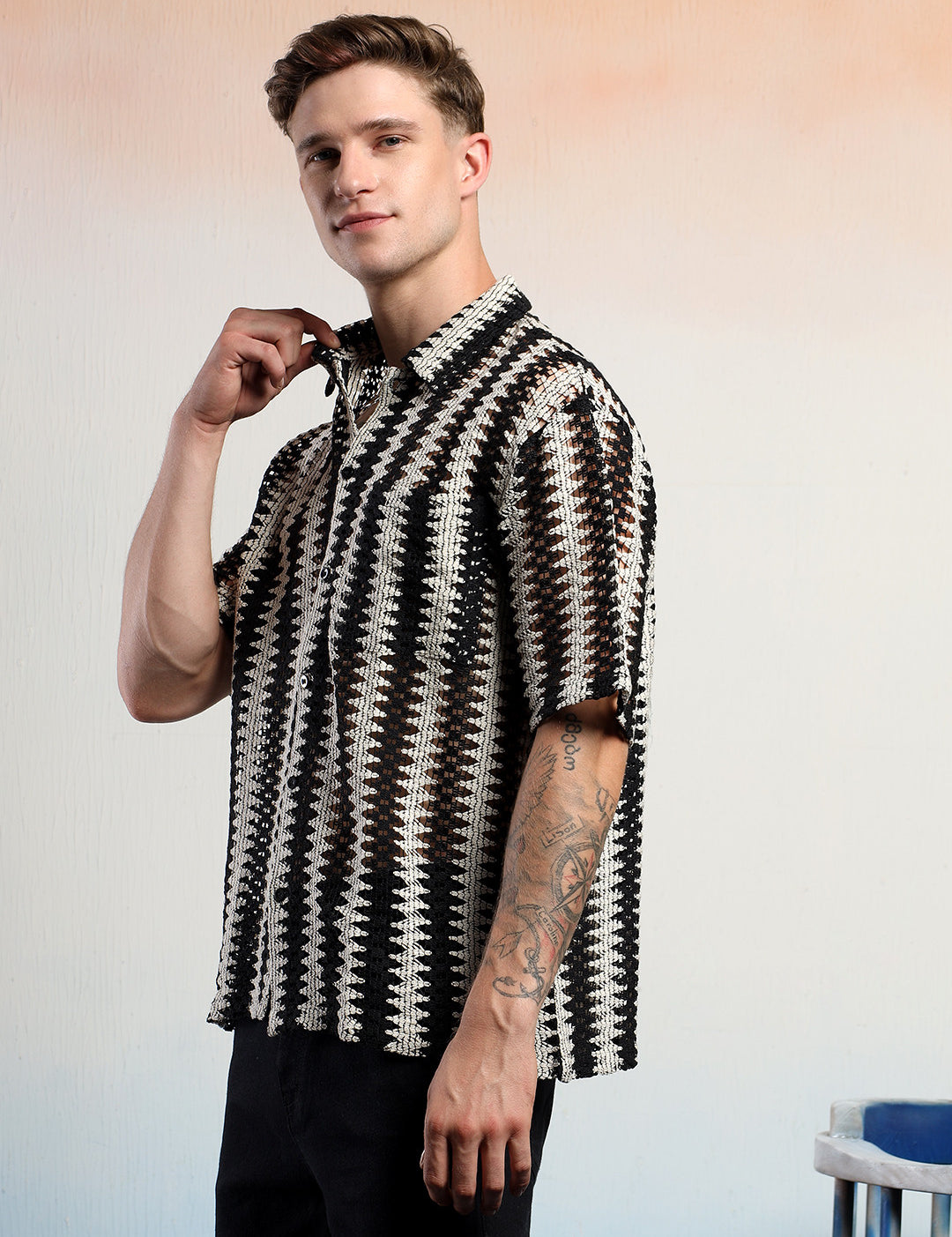 KOTTY Men Striped Casual Multicolor Shirt 