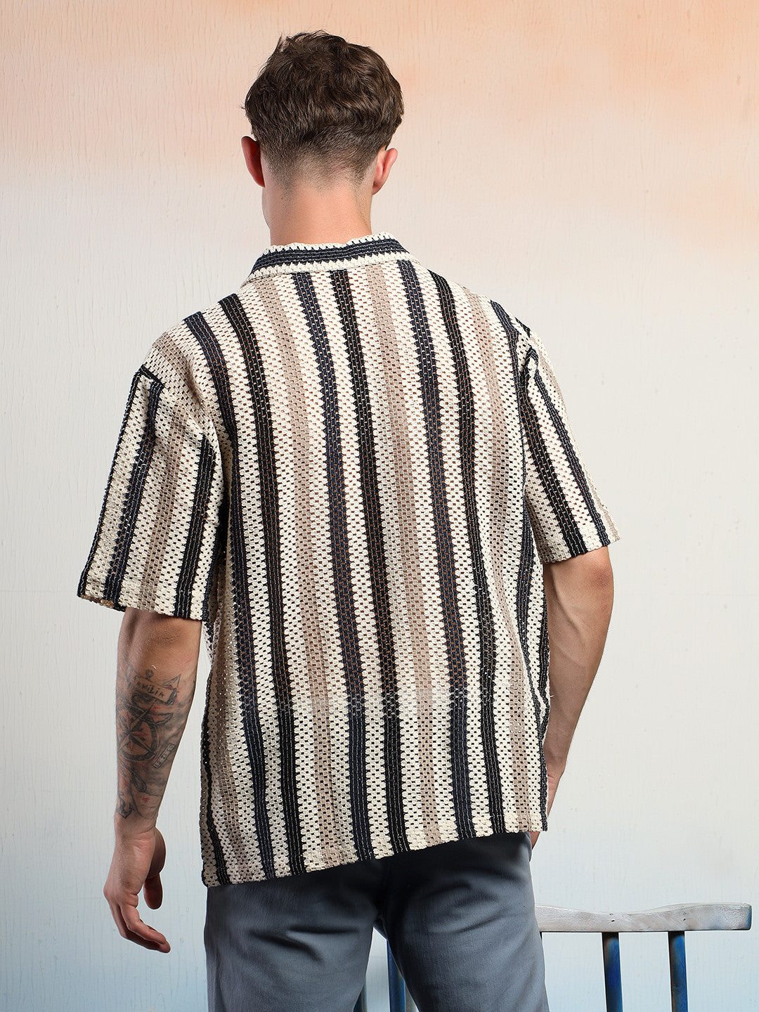 KOTTY Men Striped Casual Multicolor Shirt 