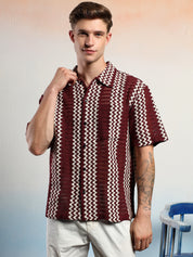 KOTTY Men Striped Casual Multicolor Shirt 
