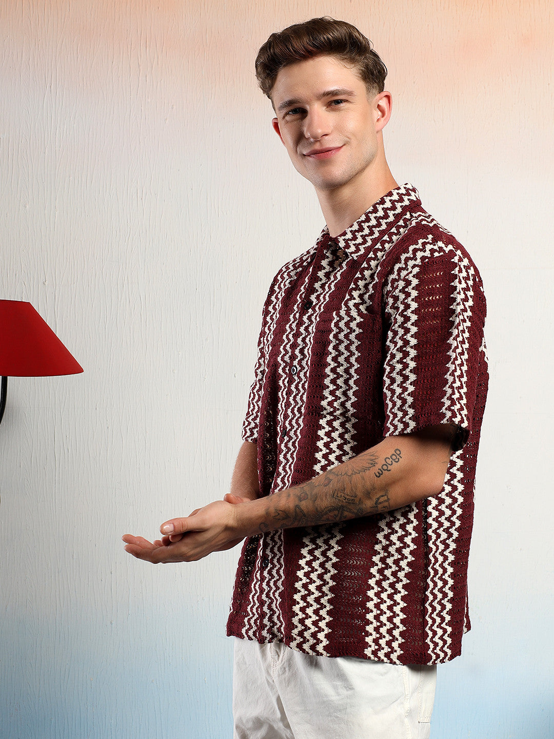 KOTTY Men Striped Casual Multicolor Shirt 