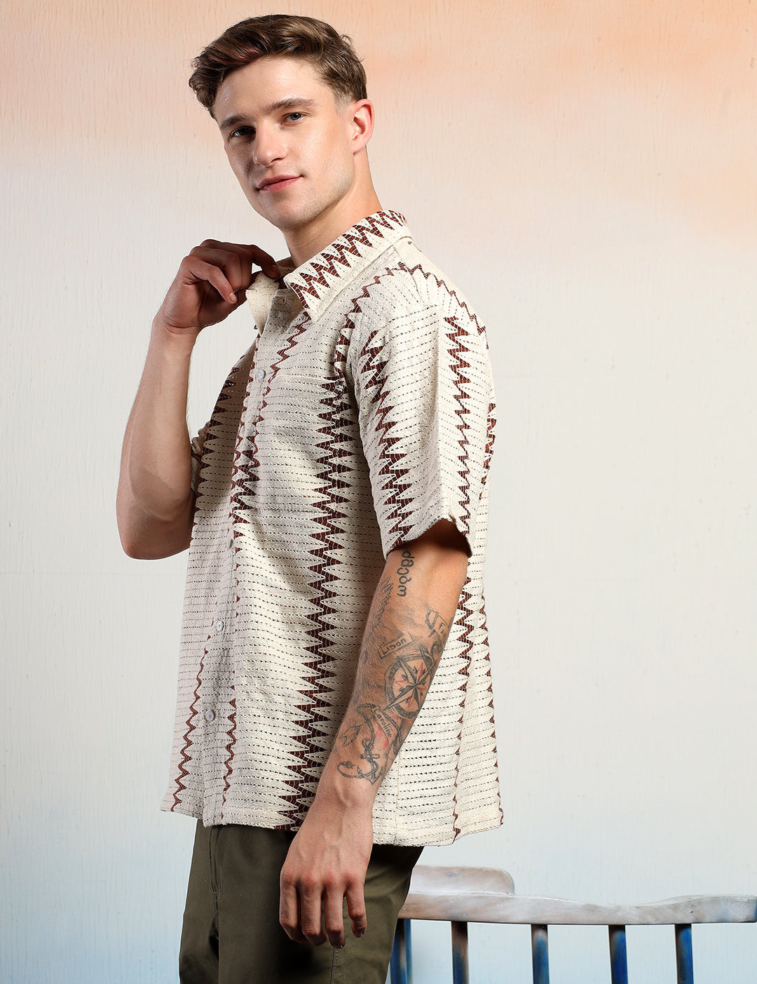 KOTTY Men Striped Casual Multicolor Shirt 