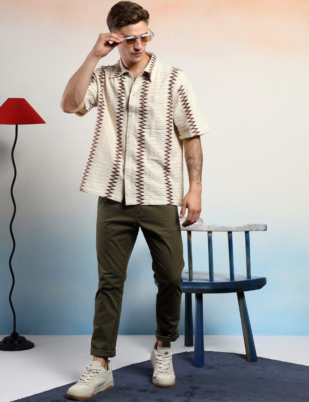 KOTTY Men Striped Casual Multicolor Shirt 