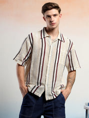 KOTTY Men Striped Casual Multicolor Shirt 