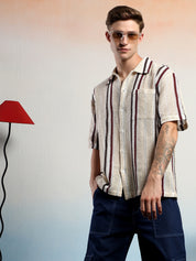 KOTTY Men Striped Casual Multicolor Shirt 