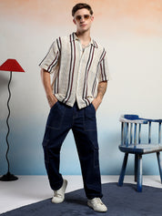 KOTTY Men Striped Casual Multicolor Shirt 