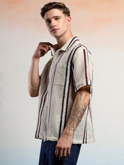 KOTTY Men Striped Casual Multicolor Shirt 