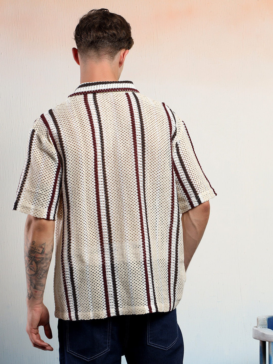 KOTTY Men Striped Casual Multicolor Shirt 