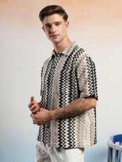 KOTTY Men Striped Casual Multicolor Shirt 