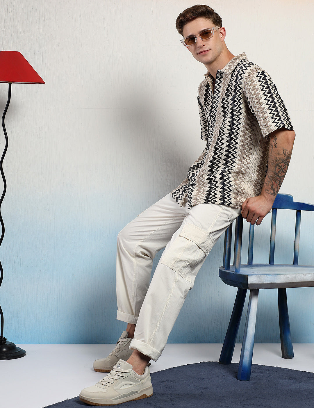 KOTTY Men Striped Casual Multicolor Shirt 