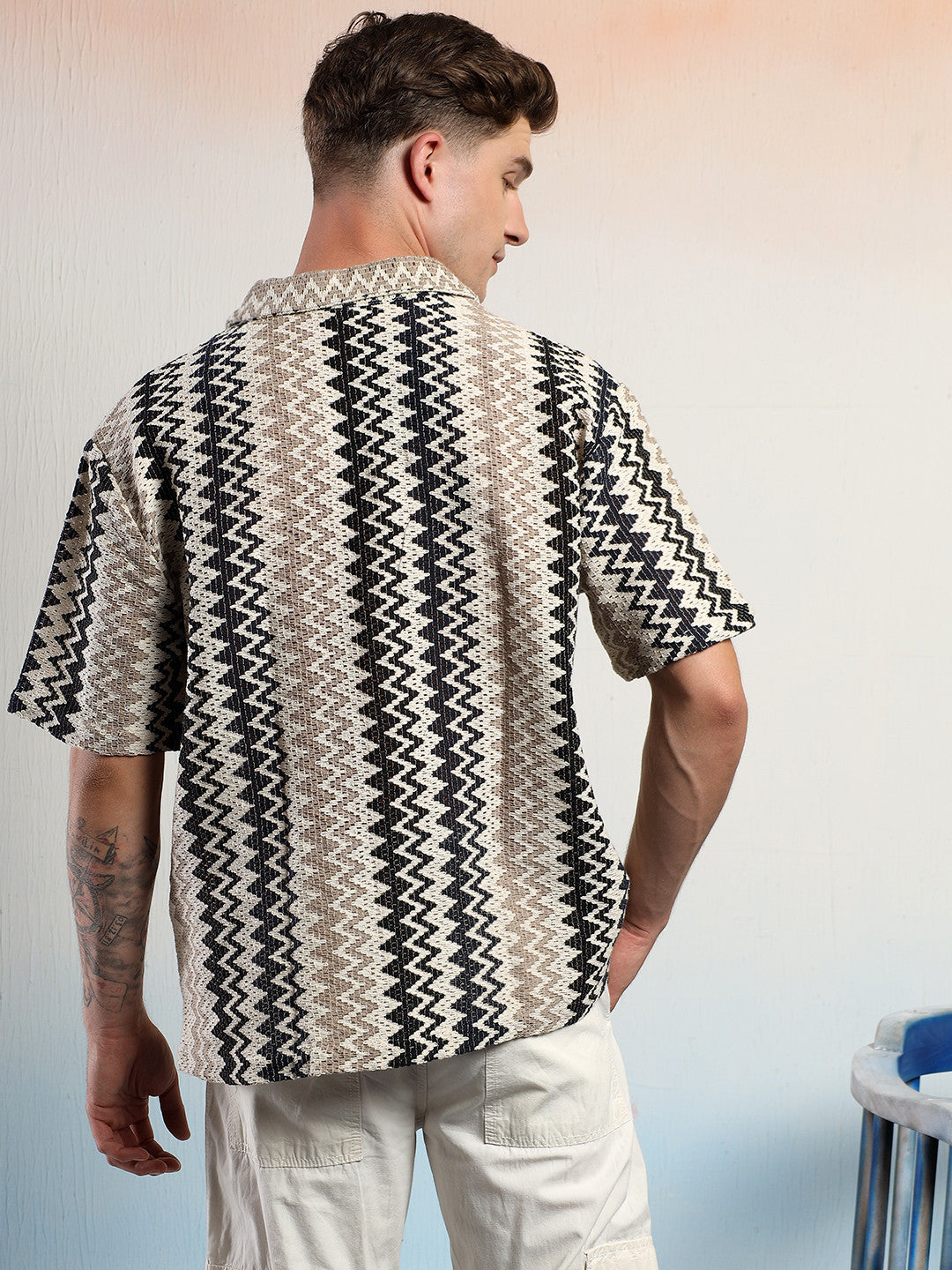 KOTTY Men Striped Casual Multicolor Shirt 