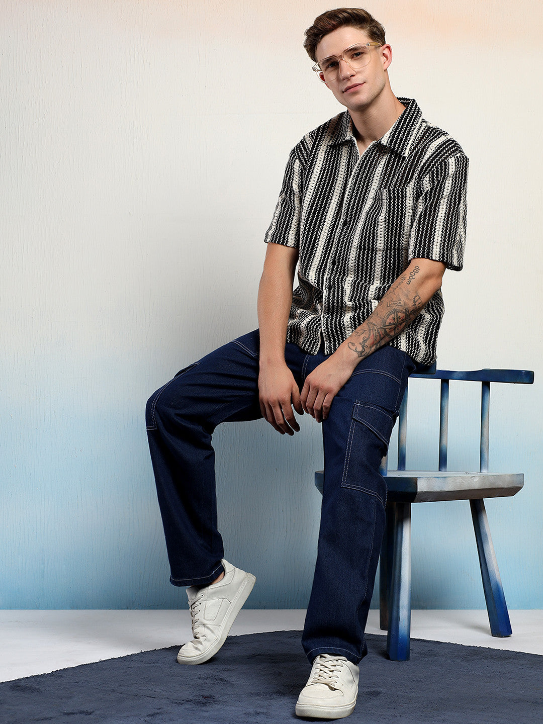 KOTTY Men Striped Casual Multicolor Shirt 