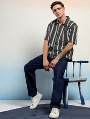 KOTTY Men Striped Casual Multicolor Shirt 